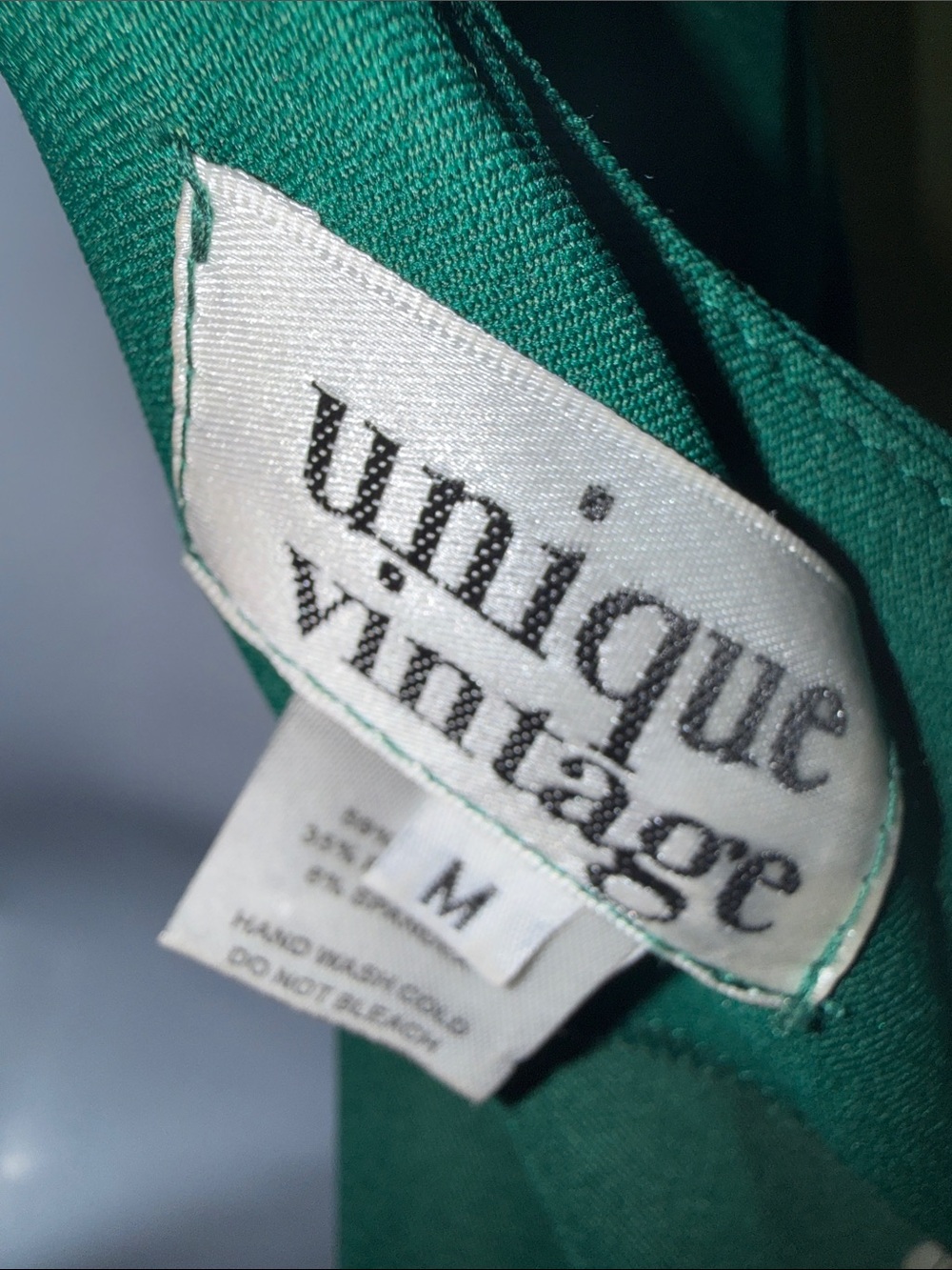 Unique Vintage Green Surplice neck swing dress - Picture 9 of 9